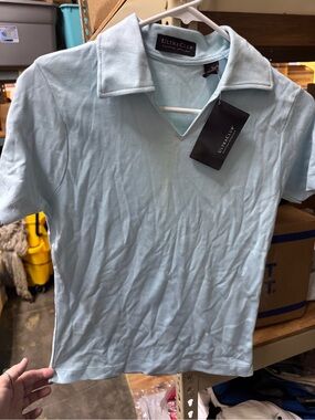 Ladies Light Blue Polo Shirt. New! Size small